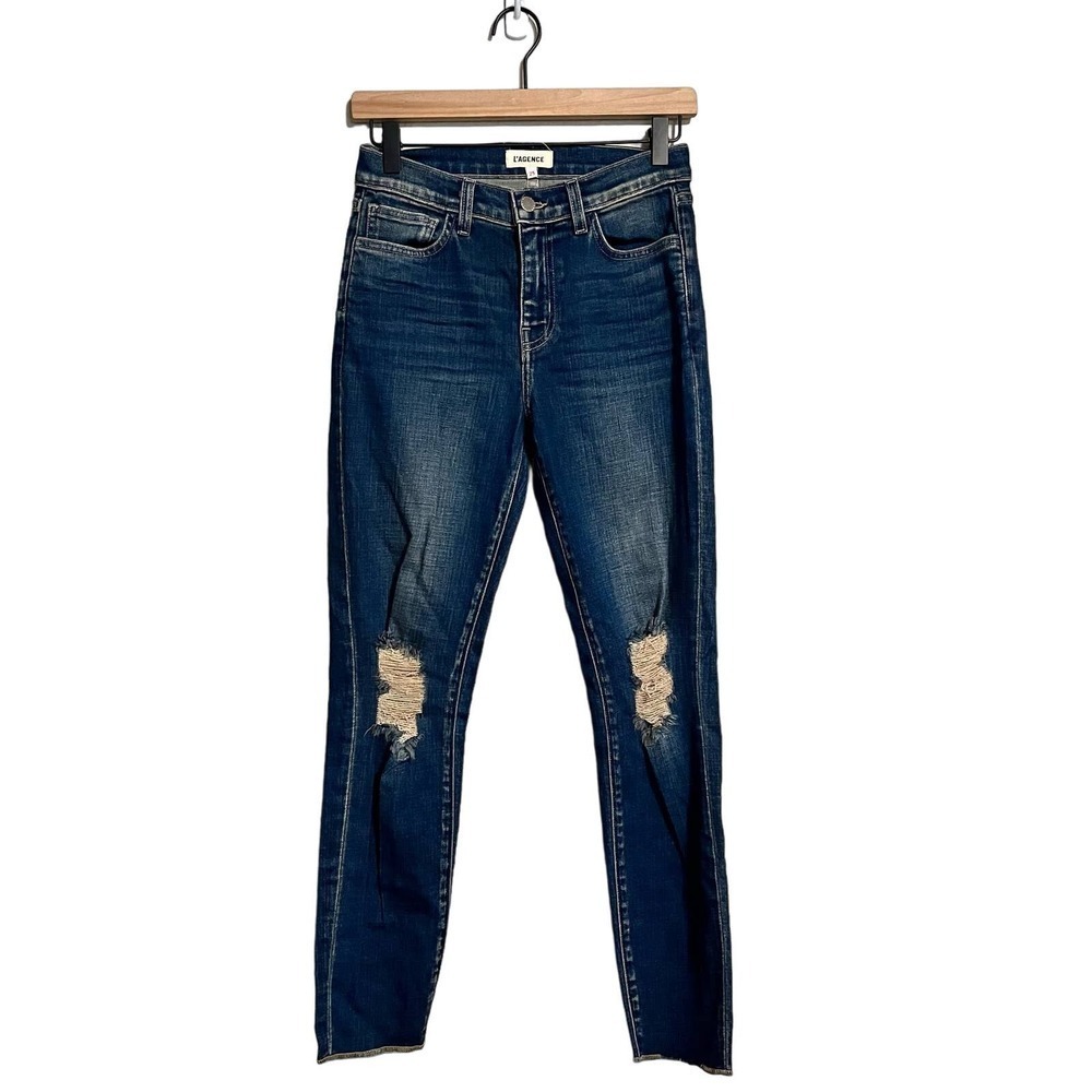 L'AGENCE El Matador High Rise Raw Hem Jeans in Arcadia Sz 25 NEW